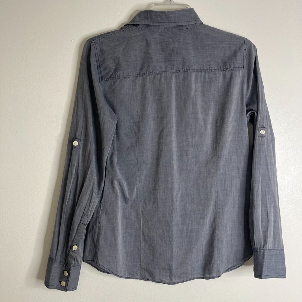 J Crew Womens Button Up Shirt S Blue The Perfect Shirt Long Sleeve Top Pocket - Picture 3 of 7